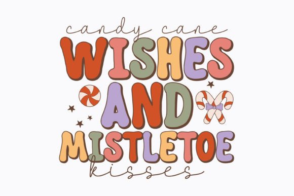 Christmas Candy Cane Wishes Retro SVG for Crafts