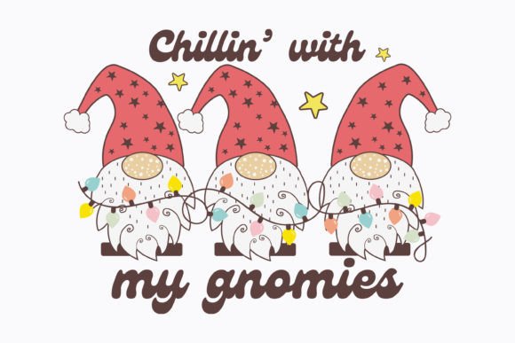 Christmas Chillin with My Gnom: Retro Graphics for Crafts