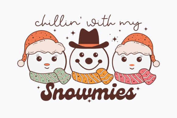 Christmas Chillin with My Snow Retro Svg: Graphics & Crafts