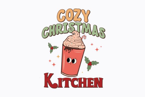 Christmas Cozy Christmas Kitchen Retro Graphics for Crafts