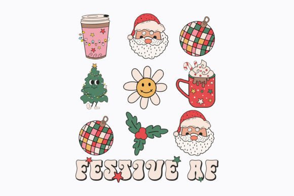 Christmas Festive Af Retro Svg for Graphics and Crafts