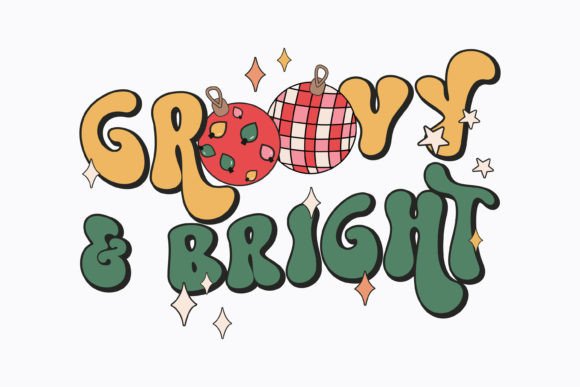 Christmas Groovy and Bright Retro Svg: Graphics for Crafts
