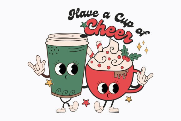 Christmas Have a Cup of Cheer Retro Svg: Graphics for Crafts