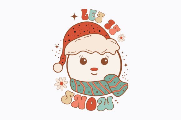 Christmas Let It Snow Retro SVG: Graphics for Crafts