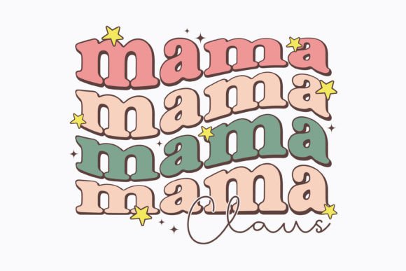 Christmas Mama Claus Retro Svg: Graphics for Crafts