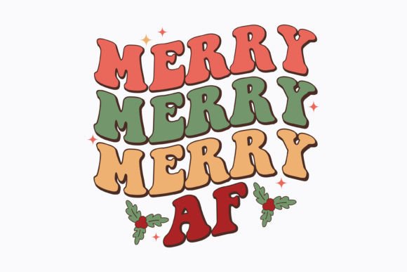 Christmas Merry AF Retro Svg: Graphics for Crafts