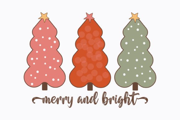 Christmas Merry and Bright Tree Svg: Graphics for Crafts