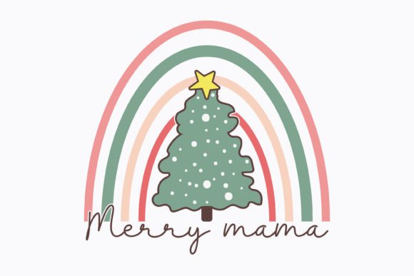 Christmas Merry Mama Retro Svg: Graphics for Crafts