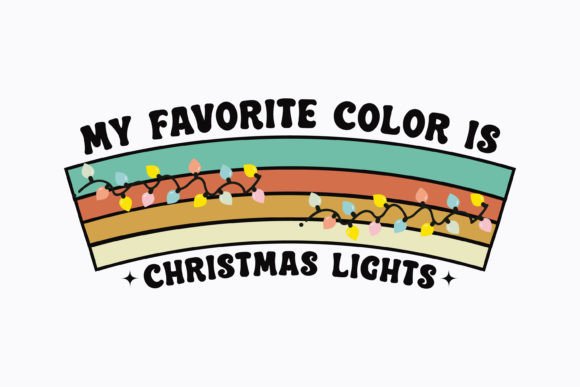 Christmas My Favorite Color Retro Svg for Graphics & Crafts