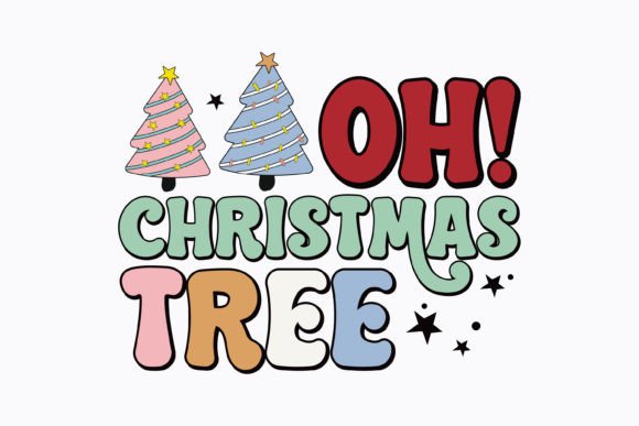 Christmas Oh Christmas Tree Retro Svg for Graphics and Crafts
