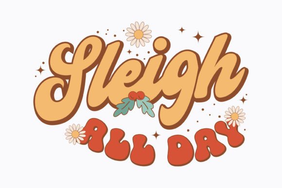 Christmas Sleigh All Day Retro Svg: Graphics for Crafts