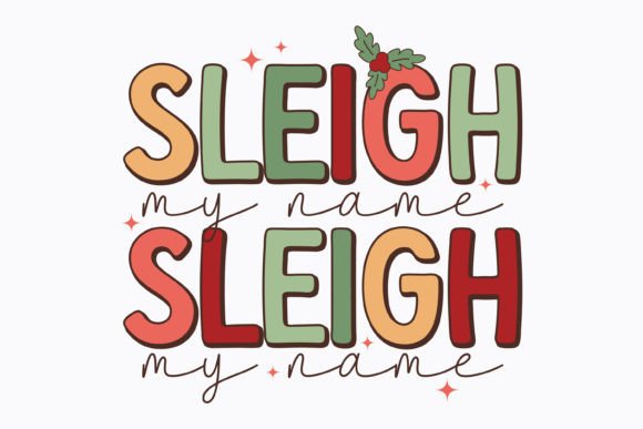 Christmas Sleigh My Name Retro Svg: Graphics for Crafts