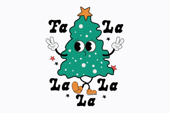 Fa La La La Christmas Retro SVG: Graphics for Crafts