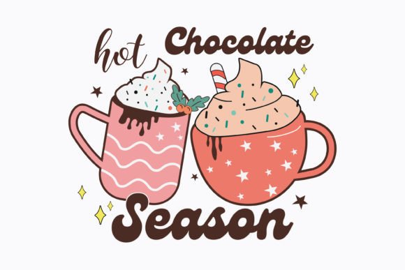 Hot Chocolate Season Retro SVG for Embroidery