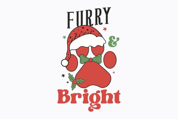 Retro Christmas Dog Furry and Bright Svg for Crafts