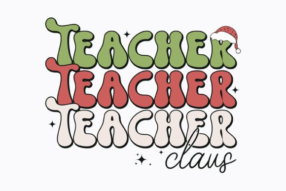 Teacher Claus Christmas Retro Svg: Graphics for Crafts